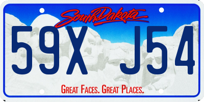 SD license plate 59XJ54