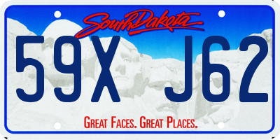 SD license plate 59XJ62