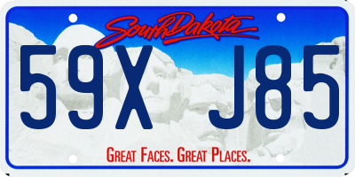 SD license plate 59XJ85