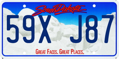 SD license plate 59XJ87