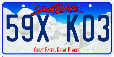 SD license plate 59XK03