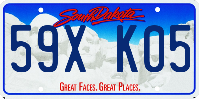 SD license plate 59XK05