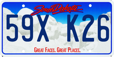 SD license plate 59XK26