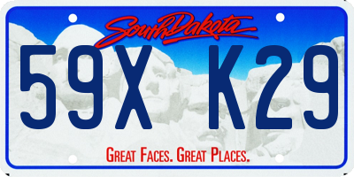 SD license plate 59XK29