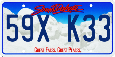 SD license plate 59XK33