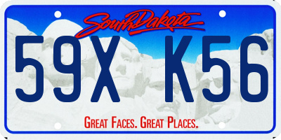 SD license plate 59XK56