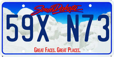 SD license plate 59XN73