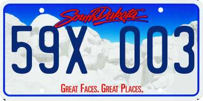 SD license plate 59XO03