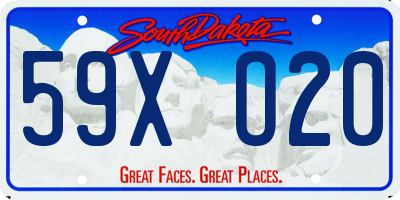 SD license plate 59XO20