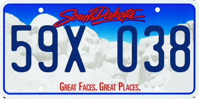 SD license plate 59XO38