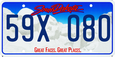 SD license plate 59XO80
