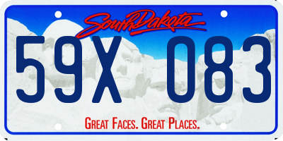 SD license plate 59XO83