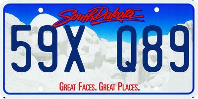 SD license plate 59XQ89