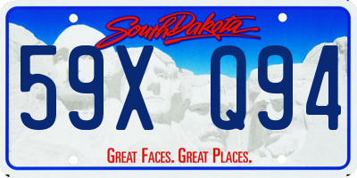 SD license plate 59XQ94