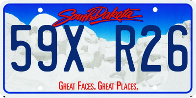 SD license plate 59XR26