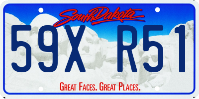 SD license plate 59XR51