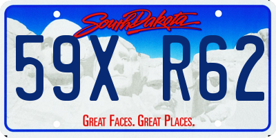 SD license plate 59XR62