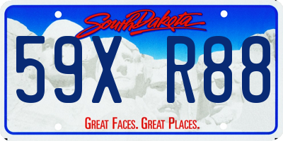 SD license plate 59XR88