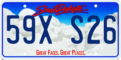 SD license plate 59XS26