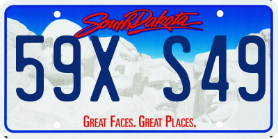 SD license plate 59XS49