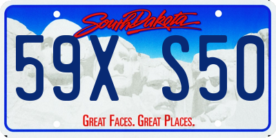 SD license plate 59XS50