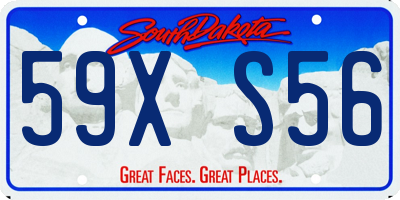 SD license plate 59XS56
