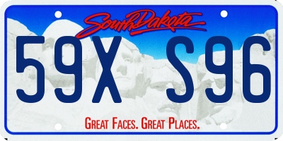 SD license plate 59XS96