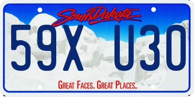 SD license plate 59XU30