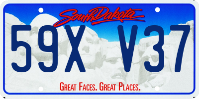 SD license plate 59XV37