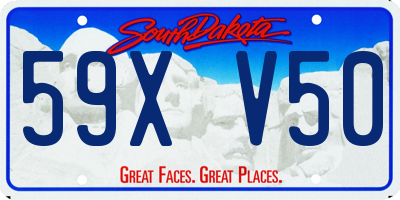 SD license plate 59XV50