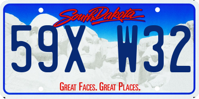 SD license plate 59XW32