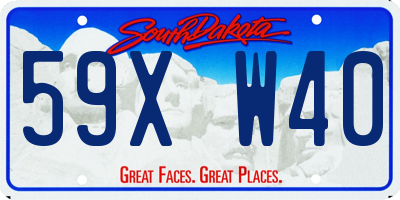 SD license plate 59XW40