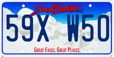 SD license plate 59XW50
