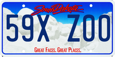 SD license plate 59XZ00
