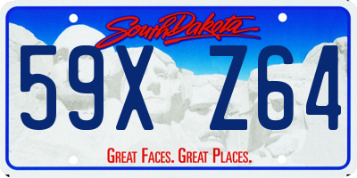 SD license plate 59XZ64