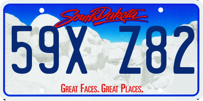 SD license plate 59XZ82