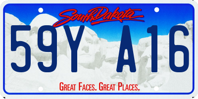SD license plate 59YA16