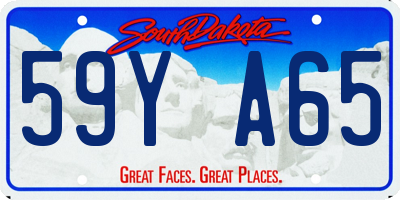 SD license plate 59YA65