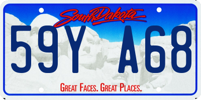 SD license plate 59YA68