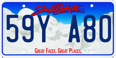 SD license plate 59YA80