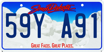 SD license plate 59YA91