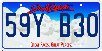 SD license plate 59YB30