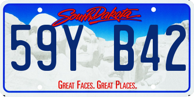 SD license plate 59YB42