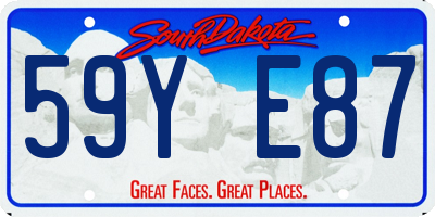 SD license plate 59YE87