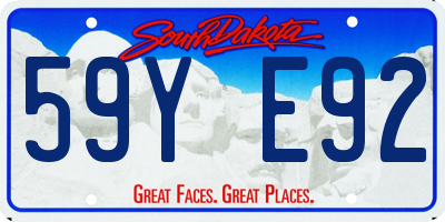 SD license plate 59YE92