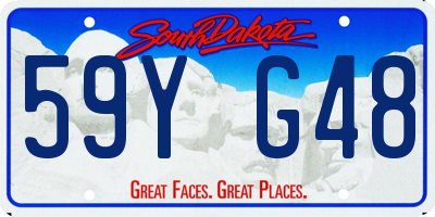 SD license plate 59YG48