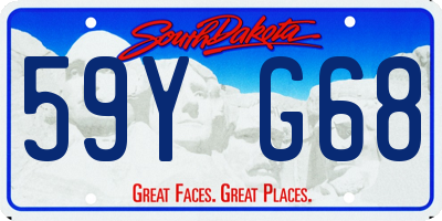 SD license plate 59YG68
