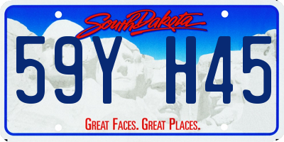 SD license plate 59YH45