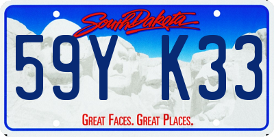 SD license plate 59YK33
