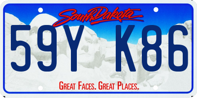 SD license plate 59YK86